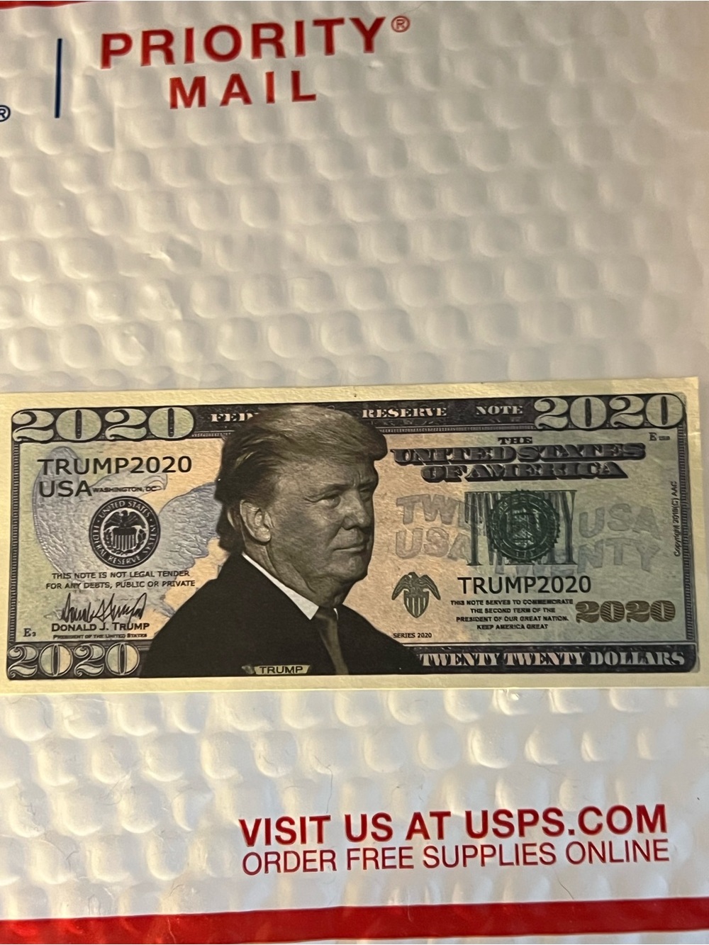 Trump 2020 Decorative Novelty Print in Cream and Black Donald Trump